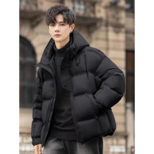 高充绒量男士羽绒服泡芙连帽25新款冬季加厚面包保暖短款宽松外套