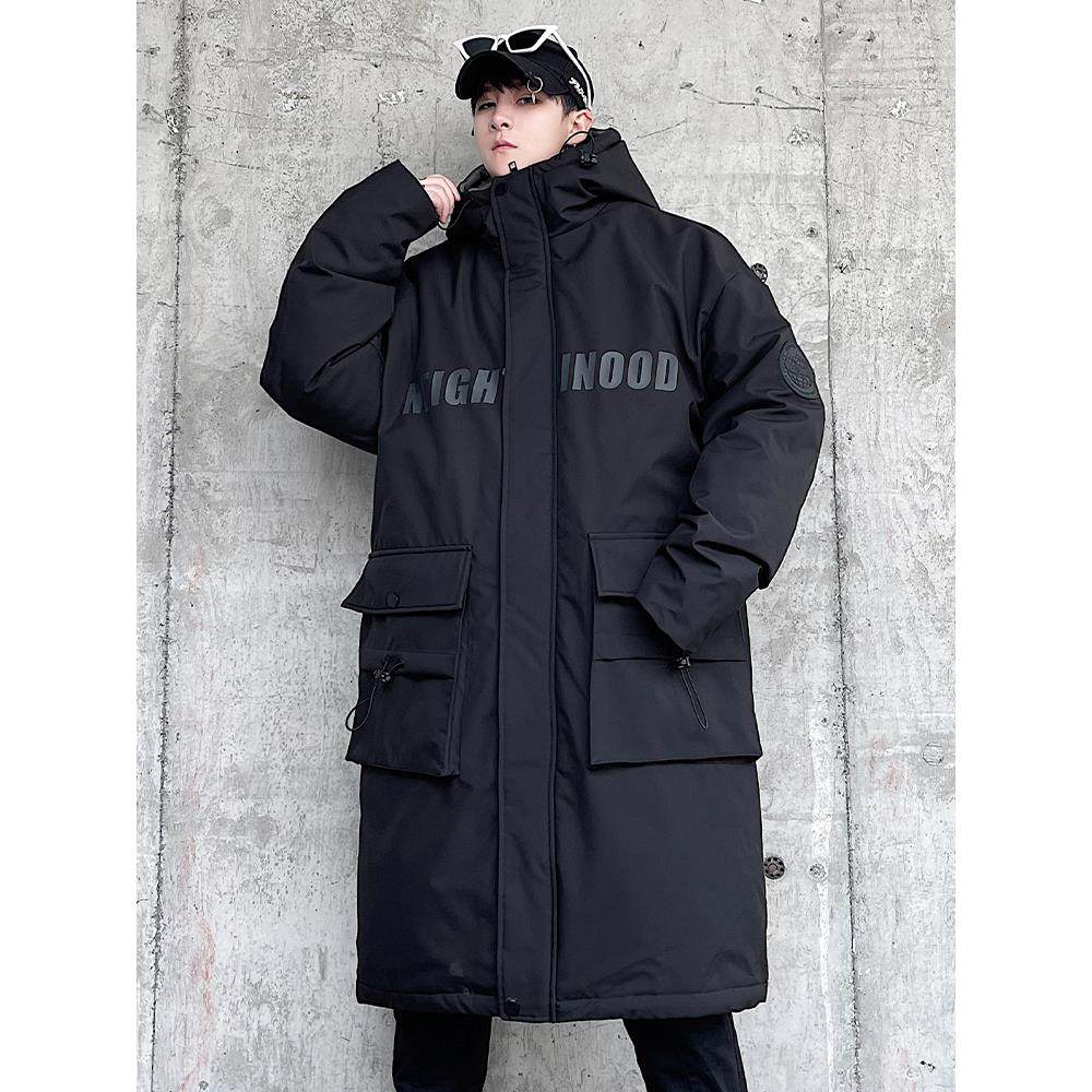 2025冬季大码男装中长款羽绒服男加厚保暖防寒服商场高级连帽外套