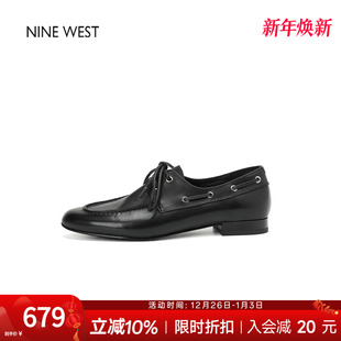 West 粗跟单鞋 玖熙复古乐福鞋 一脚蹬皮鞋 懒人豆豆鞋 奥莱专供Nine