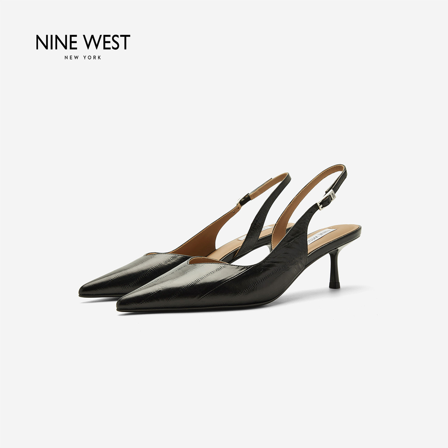 奥莱专供Nine West/玖熙尖头包头凉鞋女细跟高跟通勤气质休闲女鞋