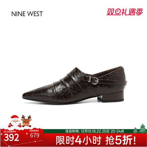 法式复古尖头粗跟高跟鞋