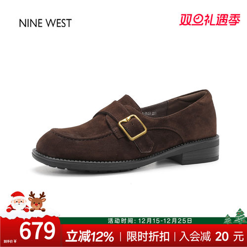 法式复古圆头皮带扣厚底乐福鞋