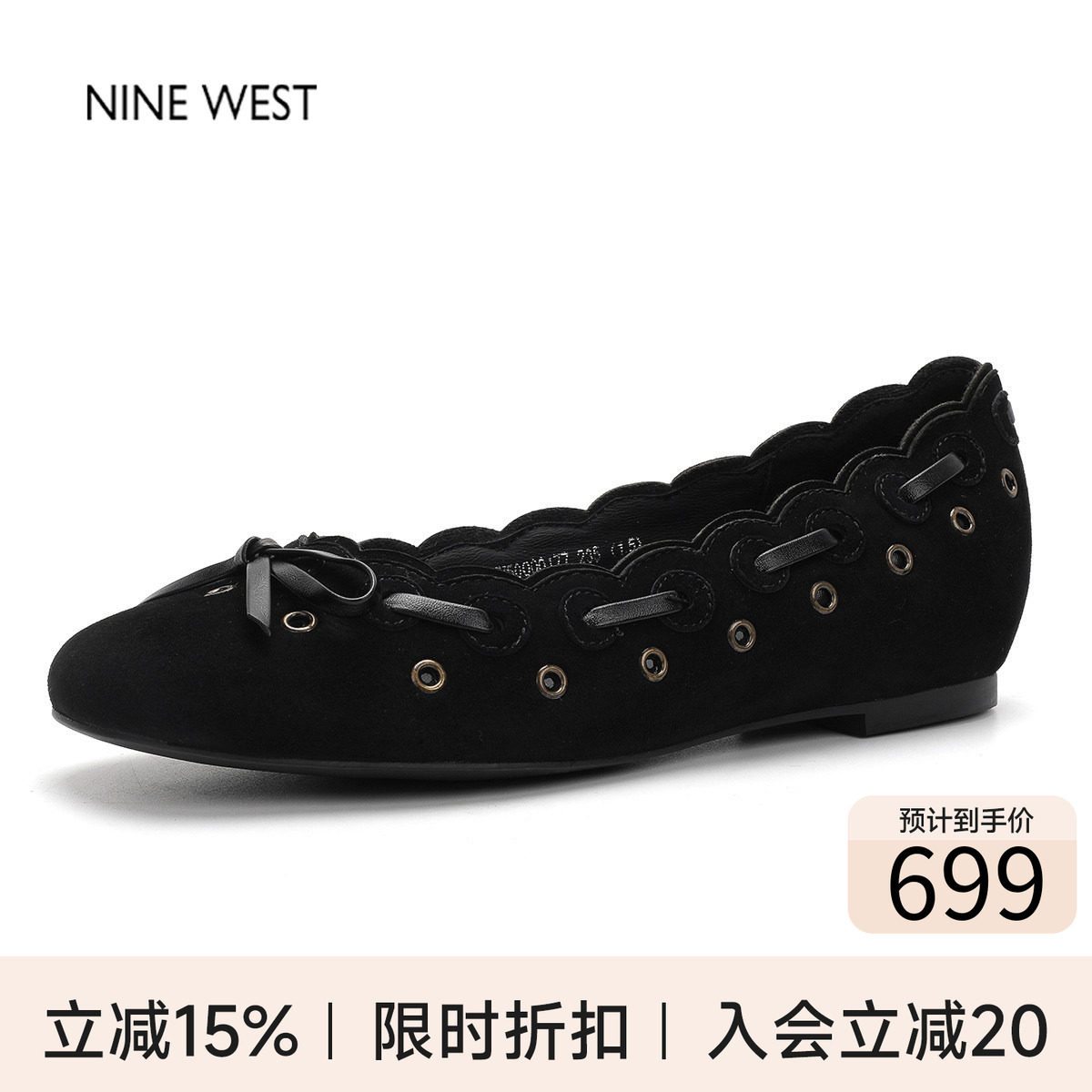 法式复古蝴蝶结平底瓢鞋