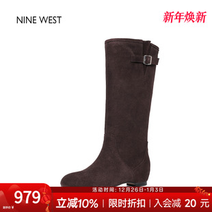 靴子舒适长靴女 玖熙靴轻便马丁靴好看高跟鞋 奥莱专供Nine West