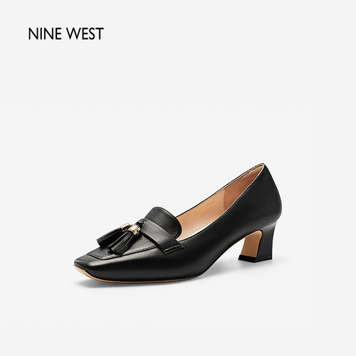 NineWest/玖熙小方头通勤单鞋女