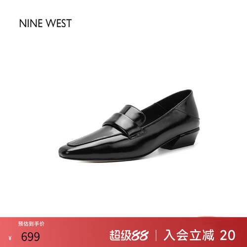 2026新款黑色亮面牛皮方头小皮鞋