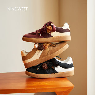 撞色阿甘鞋 Nine 女2025秋冬平底休闲运动板鞋 玖熙复古德训鞋 West