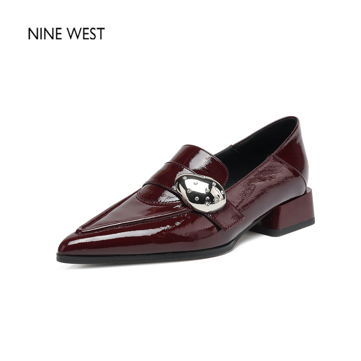 玖熙法式气质粗跟皮鞋