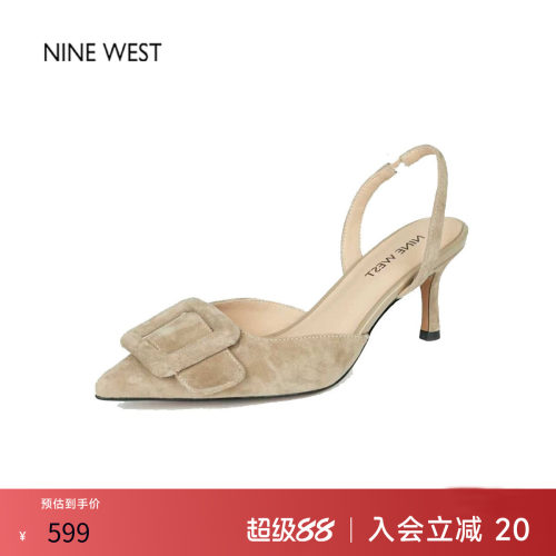 玖熙名媛露跟尖头蝴蝶结猫跟凉鞋