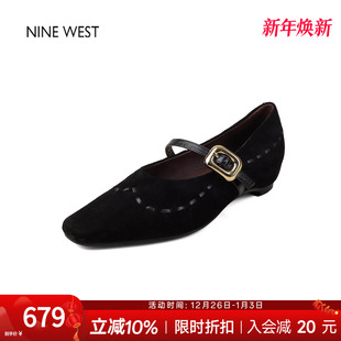 浅口单鞋 奥莱专供Nine 软底奶奶鞋 玖熙英伦风复古玛丽珍鞋 女 West