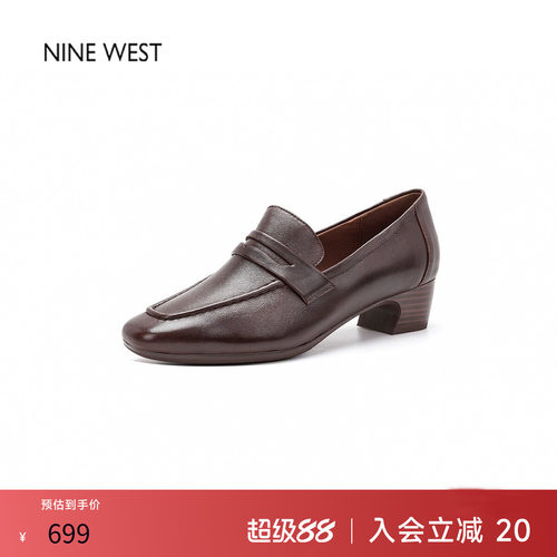 2026新款做旧牛皮方头粗跟皮鞋