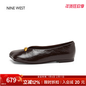 不累脚皮鞋 奥莱专供Nine 女 法式 方头平底单鞋 West 玖熙超软奶奶鞋