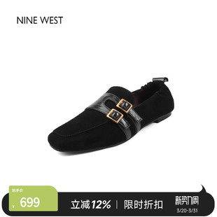 一脚蹬单鞋 奥莱专供Nine 懒人豆豆鞋 玖熙英伦风复古乐福鞋 女 West