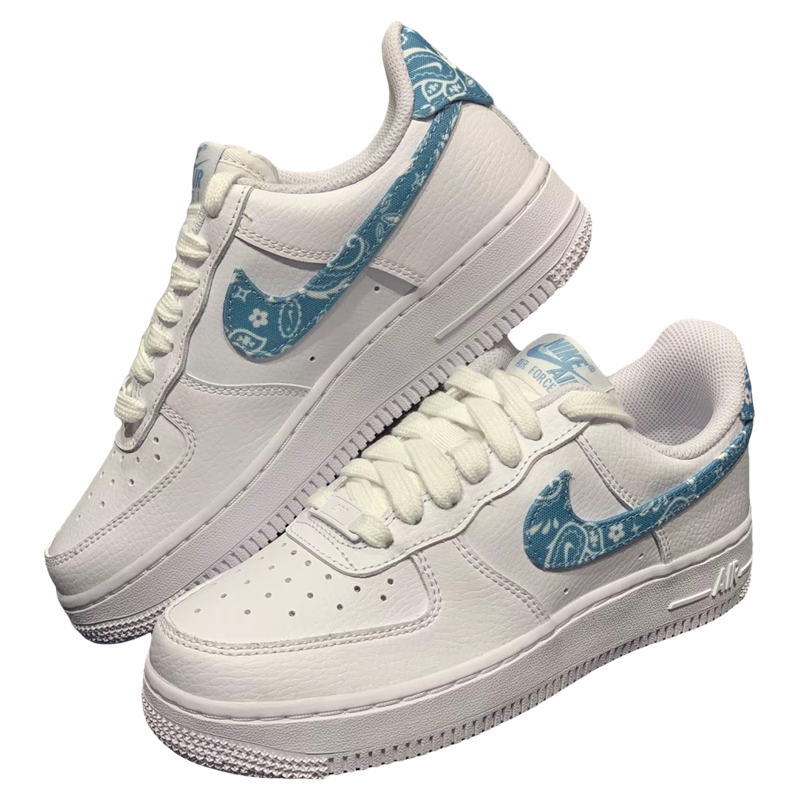 Nike Air Force 1白蓝腰果花AF1空军一号低帮女款板鞋DH4406-100