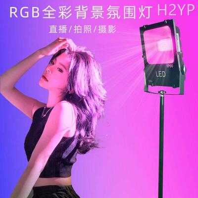 舞蹈直播间背景氛围灯RGB七彩发丝补光灯网红拍照音乐声控拾音灯