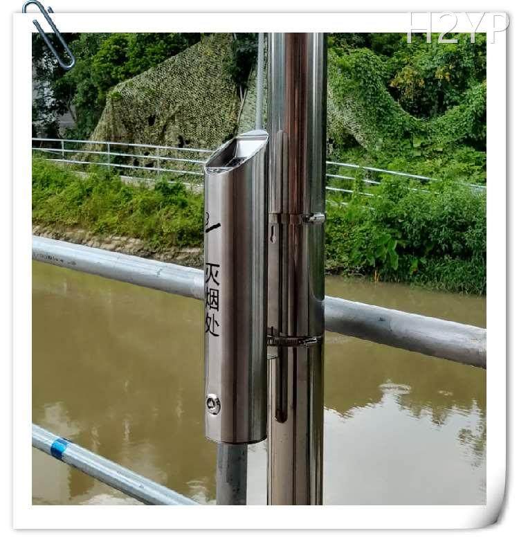 户外挂墙烟灰柱不锈钢创意壁挂式灭烟盒烟头收集器电线杆烟灰缸桶