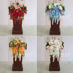 高档会议讲台花桌花签到装饰台仿真花假花酒店宴会演讲主席台花艺
