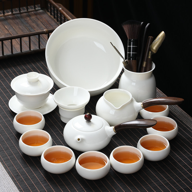 羊脂玉瓷功夫茶具套装图片