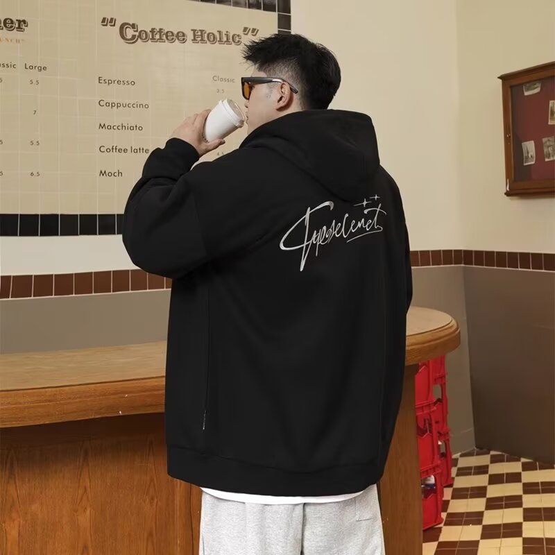 PANG哥潮牌大码男连帽开衫卫衣