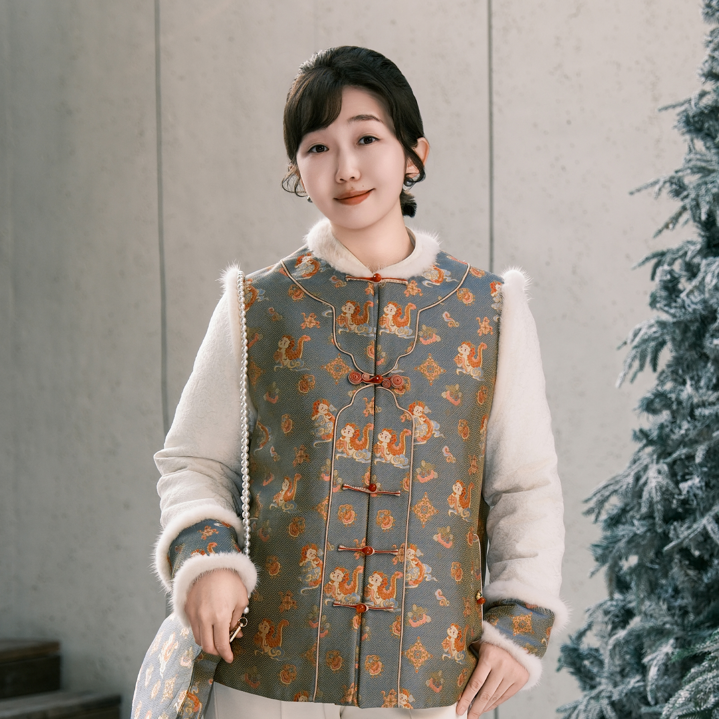 依山锦新中式宋锦100桑蚕丝棉服外套国风上衣开衫小袄YSW5186