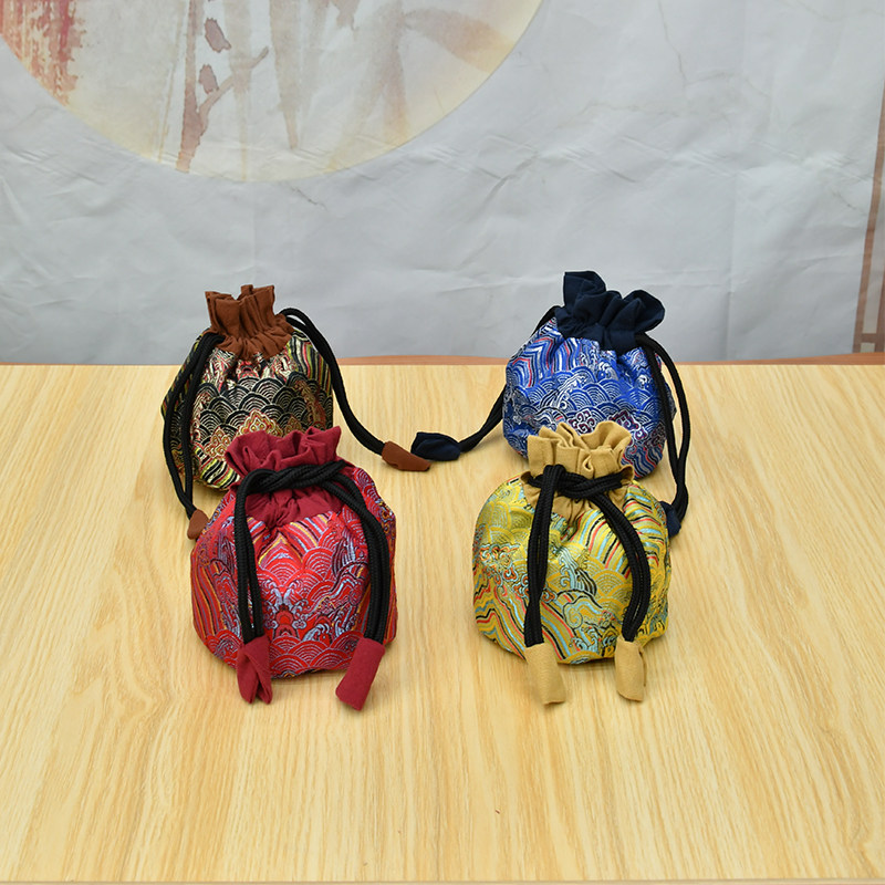 茶具束口袋茶叶罐收纳布包快客杯收纳布袋大建盏束口布袋加厚包邮