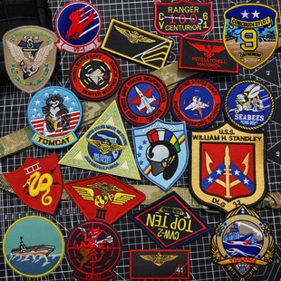 壮志凌云飞行员胸章军迷刺绣魔术贴徽章战术臂章包贴战斗机纪念章