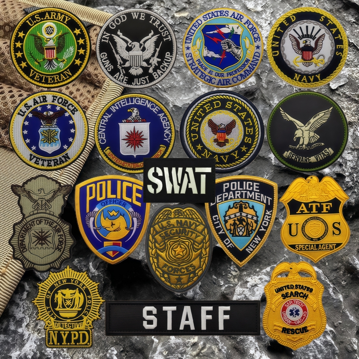 SWATCAIFBI战术臂章军迷马甲贴