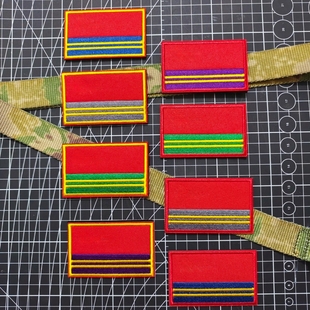 身份识别章五角星旗帜臂章刺绣魔术贴章教官士气章军迷背包贴徽章