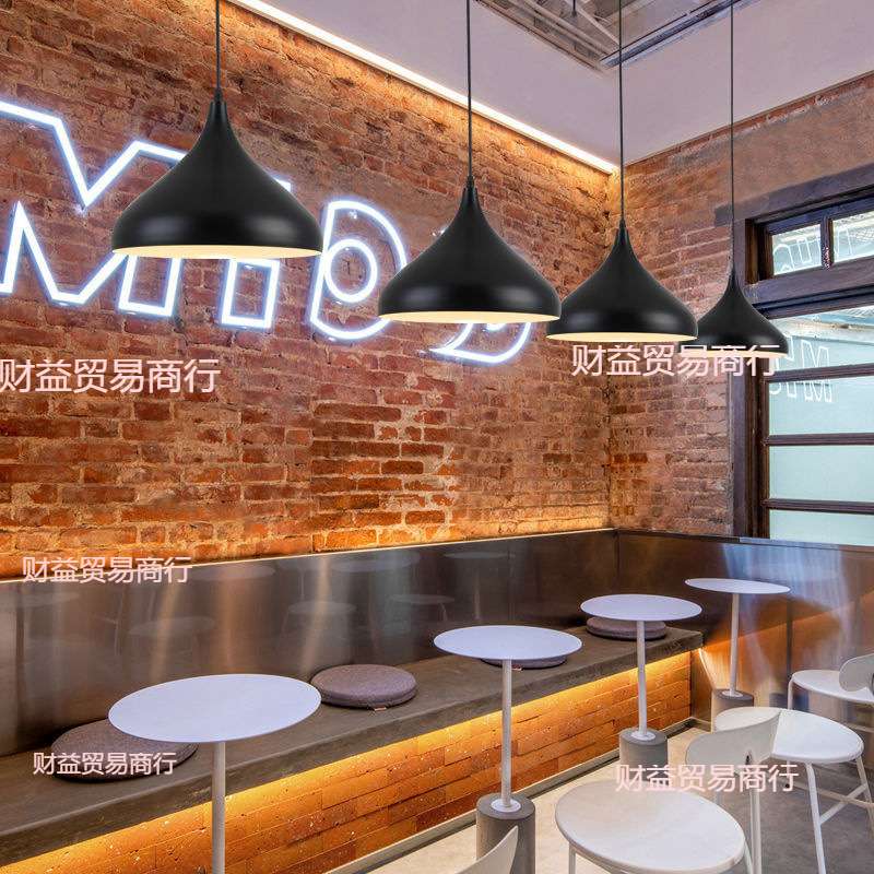 现代简约北欧单头铁艺餐厅金色小吊灯创意个性工业风吧台商用灯罩