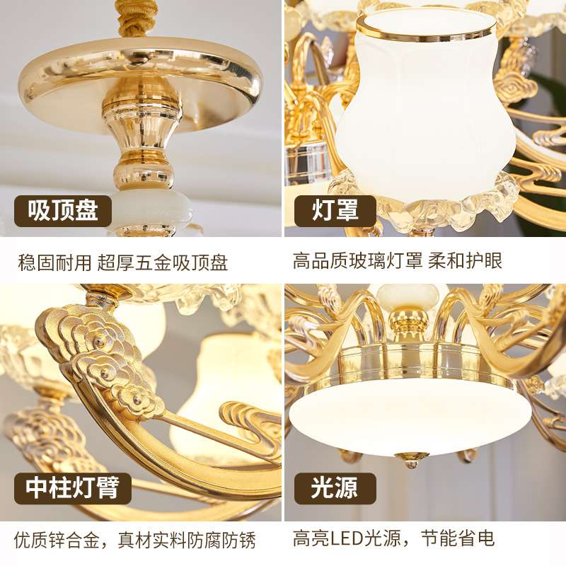 客厅吊灯简欧吸吊两用客厅灯餐厅卧室大气家用LED全光谱吊灯工厂