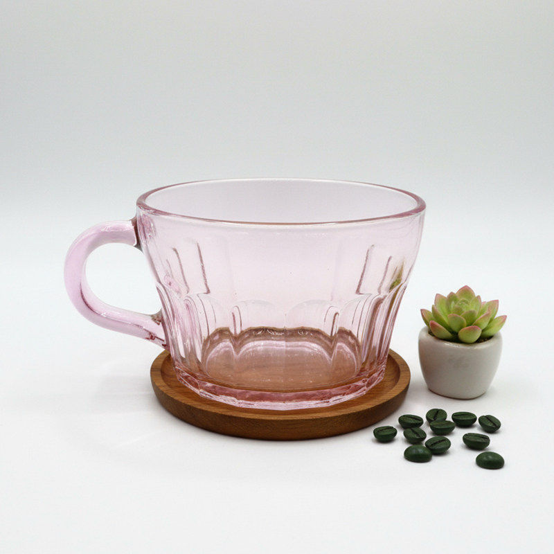 玻璃杯家用高硼硅水杯耐高温可微波炉加热高颜值早餐杯粉欧美专属