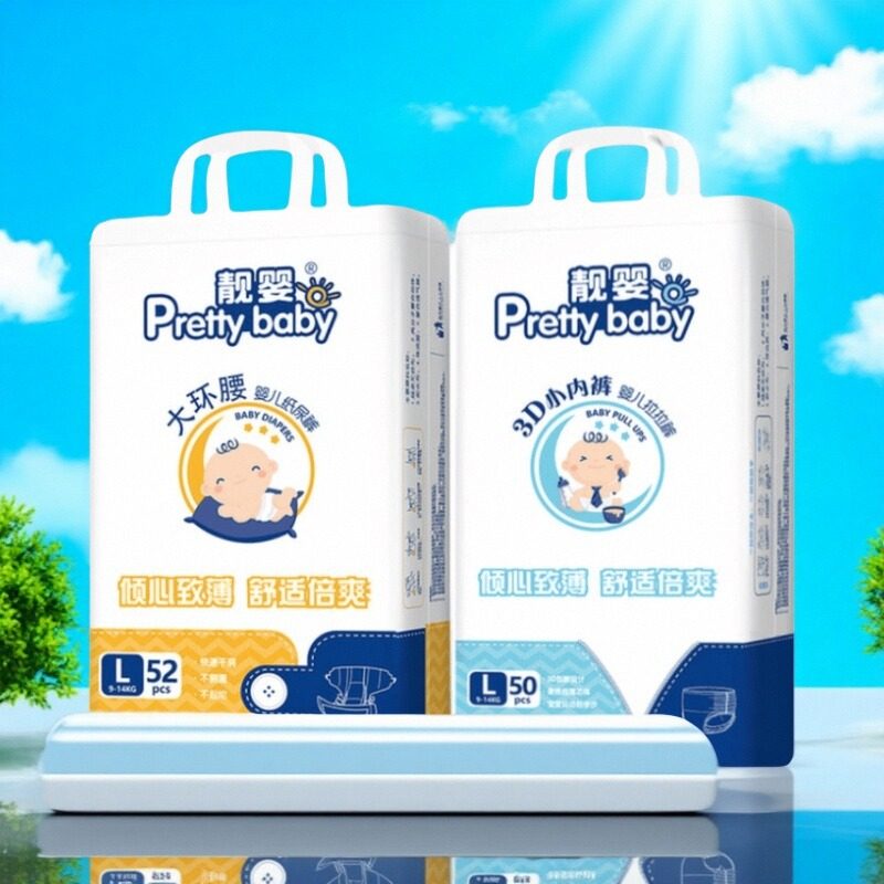 靓婴品牌婴幼儿纸尿裤超薄学步裤一体裤新生儿尿不湿全包拉拉裤