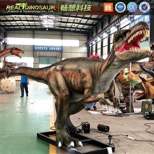超大型电动仿真霸王龙模型游乐园会动会叫景观艺术品震撼互动恐龙