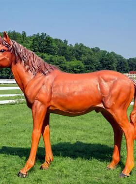 玻璃钢大型马雕塑仿真马模型户外庭院子花园商场美陈园林景观装饰