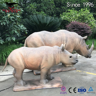 自贡仿真恐龙仿真动物源头厂家景区商场节日氛围引流仿真犀牛模型