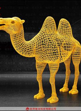 镂空铁艺编织雕塑不锈钢抽象美陈DP摆件商场丝雕艺术装置定制厂家