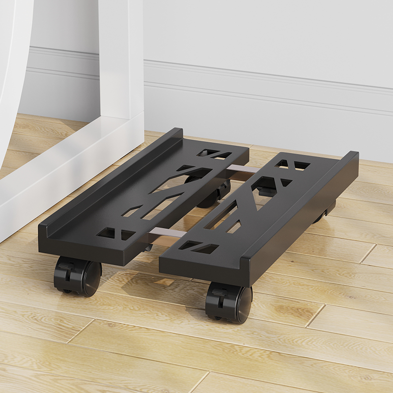 速发家用台向电脑主机托架可移动伸缩式滑轮机箱支架高座增底置物