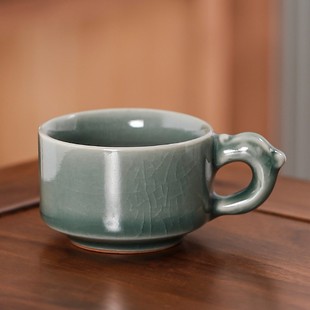 速发哥窑茶杯开片可养功夫茶具瓷窑品人杯单杯主人杯个茗专用陶汝