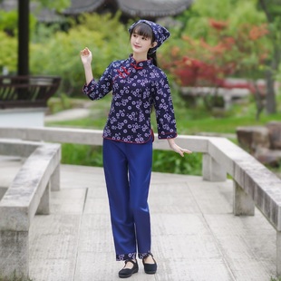 速发村古服碎采茶衣服喜儿阿庆嫂演出服民国农村装花衣服姑代丫鬟