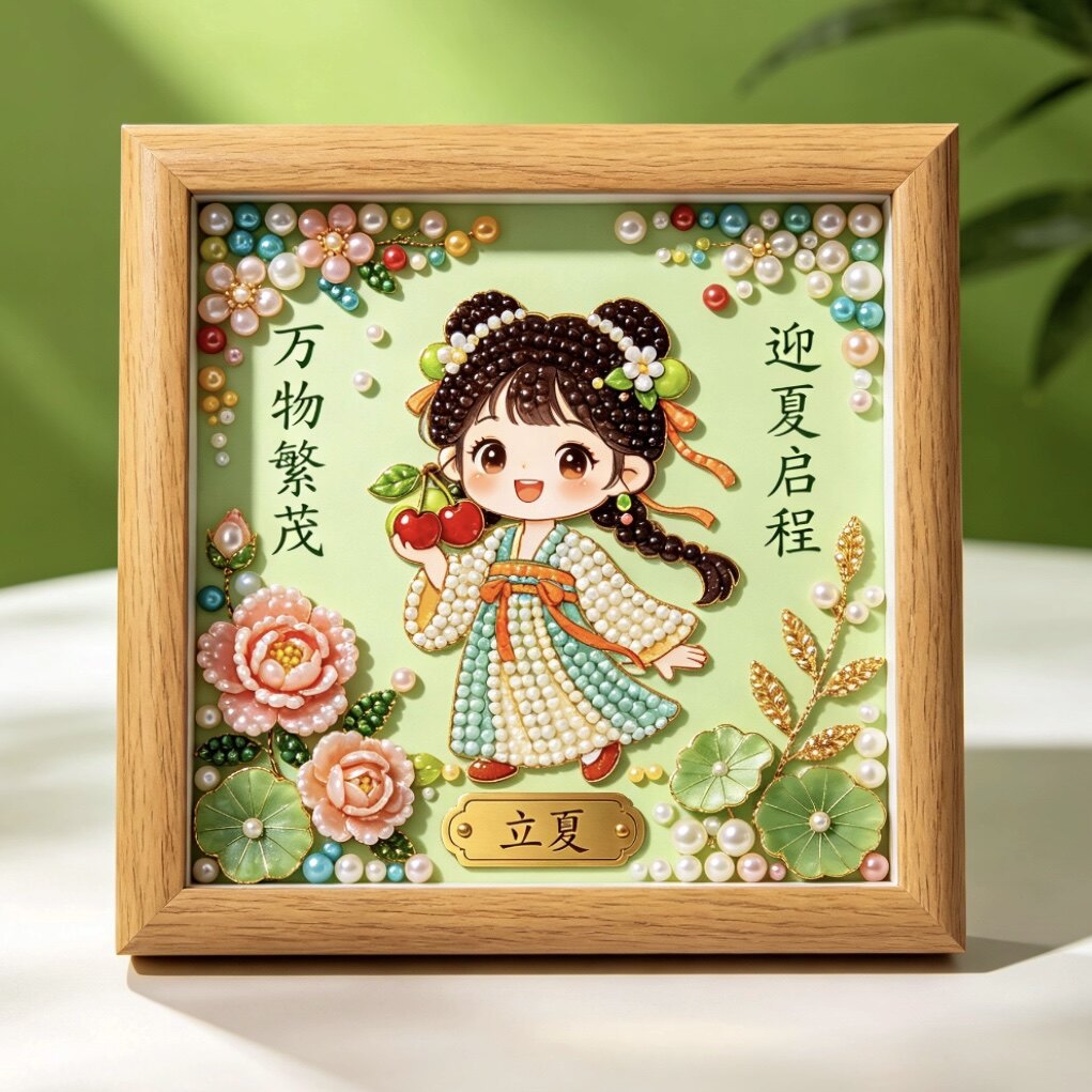 带框二十四节气钻石画手工diy自己粘贴国潮儿童成人摆台画礼物