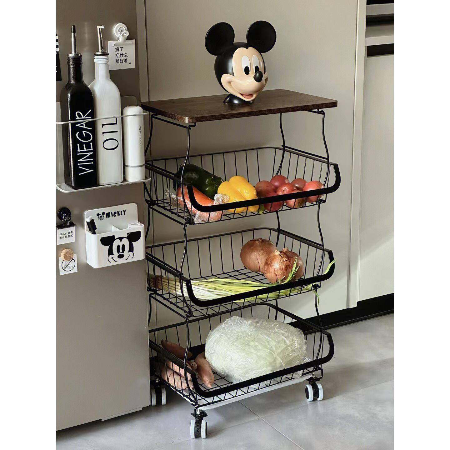 落地多层家用小推车厨房置物架可移动放蔬菜篮子菜筐玩具收纳,收纳整理,书桌收纳置物架,淘宝优惠券,粉丝福利购,淘宝优惠卷