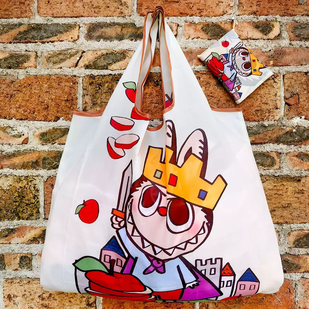 拉布布折叠购物袋超市便携袋卡通大容量手提袋2025新款