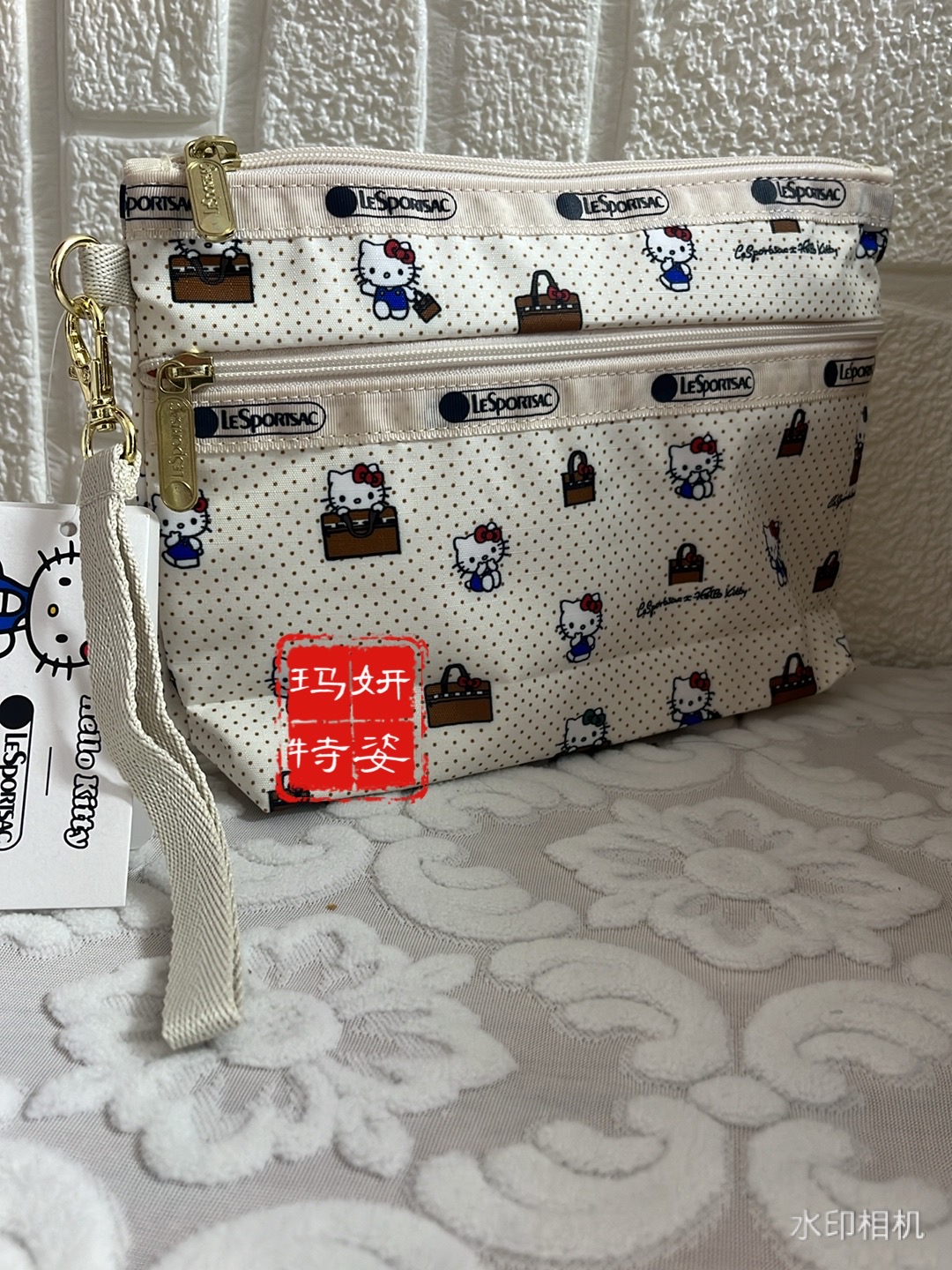 KT猫手拿包大两条化带挂件手机包手拿包证件手收纳包护照包 7105