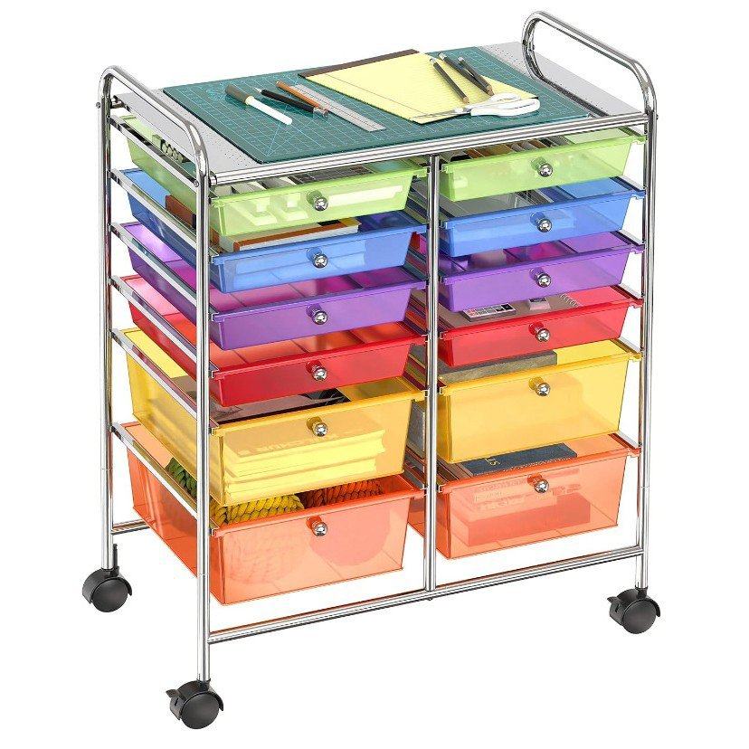 收纳架12个抽屉推车置物架家用大容量收纳柜多功能透明款收纳架,住宅家具,移动边几/推车,淘宝优惠券,粉丝福利购,淘宝优惠卷