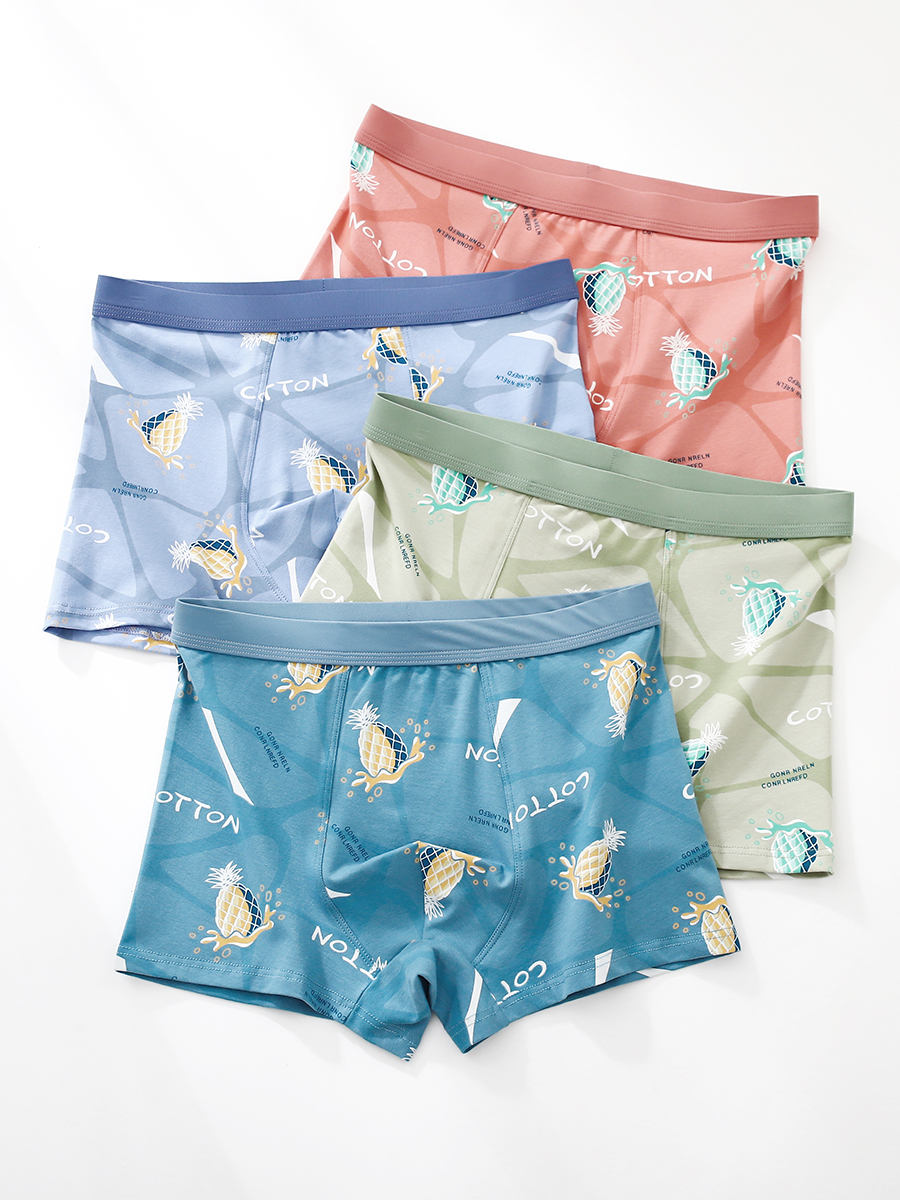 男士内裤纯棉男款抑菌四角短裤头高档男生舒适透气大码平角裤底裤