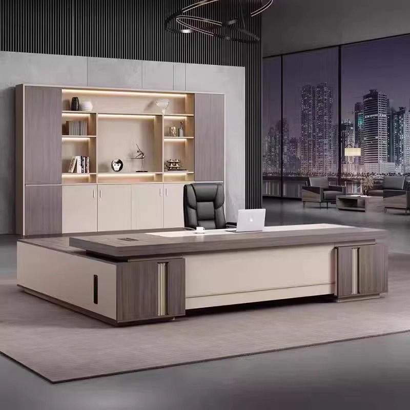 全套办公家具老板桌带双柜老板椅文件柜组合闲鱼二手家具旧货市场