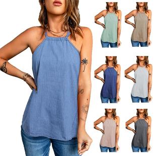 bottoming solid small color vest halter loose ladies neck