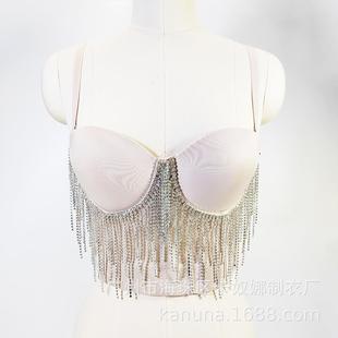 tight shiny camisole tassel top bra wear fishbone outer