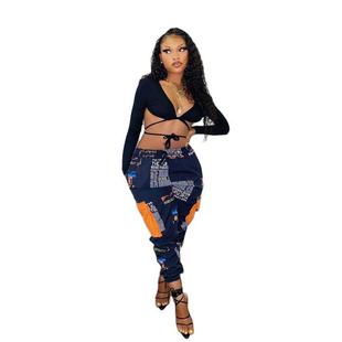 patch pants cuff harem creative for Casual women pocket