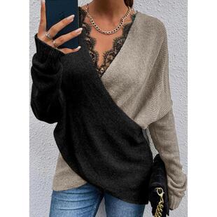 pullover ladies daily fitting wear loose color for contrast